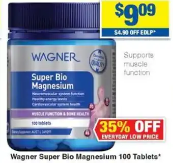 My Chemist Wagner Super Bio Magnesium 100 Tablets* offer