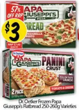 NQR Dr. Oetker Frozen Papa Giuseppi's Flatbread 250-260g offer