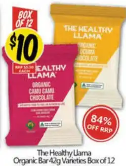 NQR The Healthy Lama Organic Bar 42g Varieties Box of 12 offer
