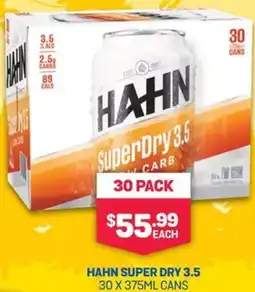 SipnSave HAHN SUPER DRY 3.5 30 X 375ML CANS offer