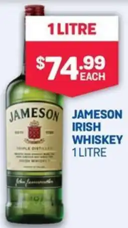 SipnSave JAMESON IRISH WHISKEY 1 LITRE offer