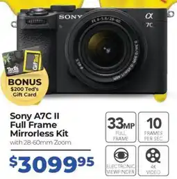 Teds Cameras Sony A7C II Full Frame Mirrorless Kit offer