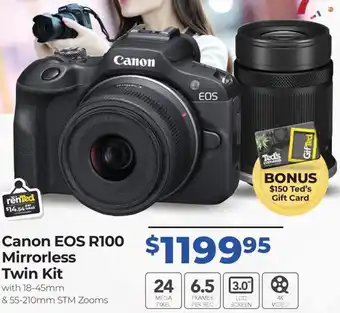 Teds Cameras Canon EOS R100 Mirrorless Twin Kit offer