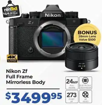 Teds Cameras Nikon Zf Full Frame Mirrorless Body offer