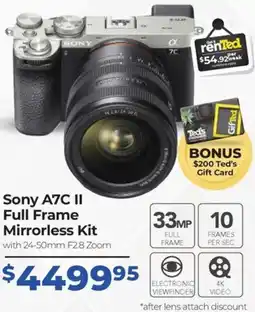 Teds Cameras Sony A7C II Full Frame Mirrorless Kit offer