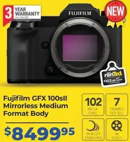 Teds Cameras Fujifilm GFX 100sll Mirrorless Medium Format Body offer