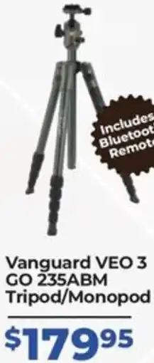 Teds Cameras Vanguard VEO 3 GO 235ABM Tripod/Monopod offer