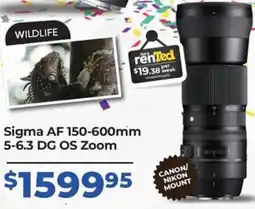 Teds Cameras Sigma AF 150-600mm 5-6.3 DG OS Zoom offer