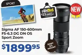 Teds Cameras Sigma AF 150-600mm F5-6.3 DG DN OS Sport Zoom offer