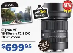 Teds Cameras Sigma AF 18-50mm F2.8 DC DG C Zoom offer