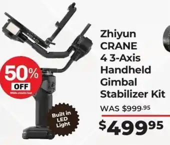 Teds Cameras Zhiyun CRANE 43-Axis Handheld Gimbal Stabilizer Kit offer