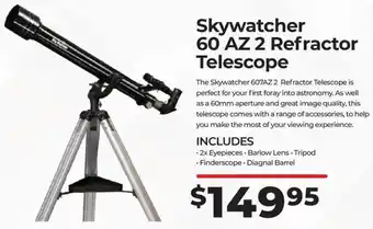 Teds Cameras Skywatcher 60 AZ 2 Refractor Telescope offer