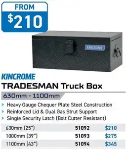 Kincrome KINCROME TRADESMAN Truck Box 630mm - 1100mm offer