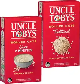 IGA Uncle Tobys Traditional or Quick Oats 500g offer