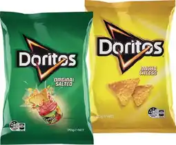 IGA Doritos Corn Chips or Smith's Thinly Cut Chips 150‑175g Selected Varieties offer