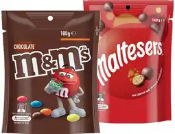 IGA Maltesers, M&M's, Pods or Skittles Pack 120‑200g Selected Varieties offer