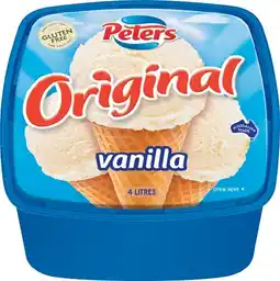 IGA Peters Original Vanilla or Neapolitan Ice Cream 4 Litre offer
