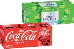 IGA Coca‑Cola, Sprite, Fanta or Mount Franklin Lightly Sparkling 10x375mL Selected Varieties offer
