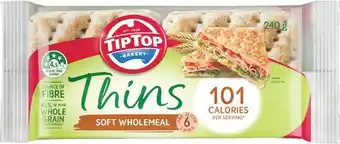IGA Tip Top Sandwich or Burger Thins 204‑240g Selected Varieties offer