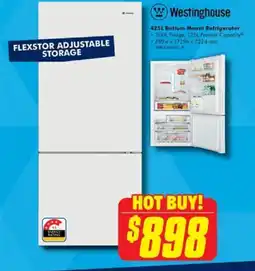 The Good Guys Westinghouse 425L Bottom Mount Refrigerator offer