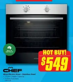 The Good Guys CĤEF 60cm Electric Oven - Stainless Steel offer