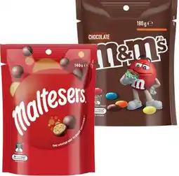 IGA Maltesers, M&M's, Pods or Skittles Pack 120‑200g Selected Varieties offer