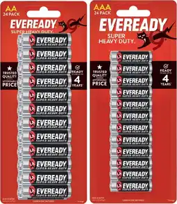 IGA Eveready Super Heavy Duty Batteries AA or AAA 24 Pack offer