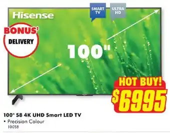 The Good Guys Hisense 100" S8 4K UHD Smart LED TV offer