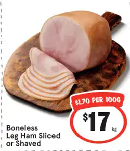 IGA Boneless Leg Ham Sliced or Shaved offer