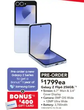 Harvey Norman Galaxy Z Flip6 256GB offer