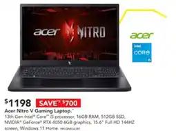 Harvey Norman Acer Nitro V Gaming Laptop. offer
