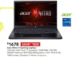 Harvey Norman Acer Nitro V Gaming Laptop. offer
