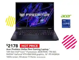 Harvey Norman Acer Predator Helios Neo Gaming Laptop. offer
