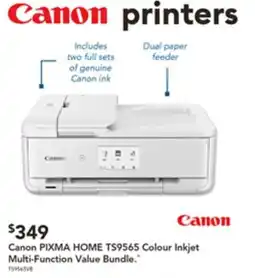 Harvey Norman Canon PIXMA HOME TS9565 Colour Inkjet Multi-Function Value Bundle. offer