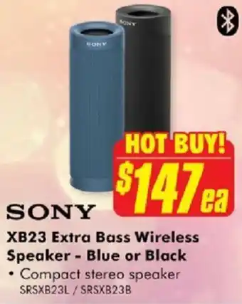 The Good Guys Sony XB23 Extra Bass Wireless Speaker - Blue or Black offer