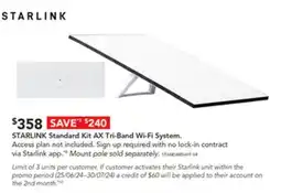 Harvey Norman STARLINK Standard Kit AX Tri-Band Wi-Fi System. offer