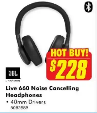 JBL Live 660 Noise Cancelling Headphones 40mm Drivers