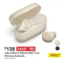 Harvey Norman Jabra Elite 5 Hybrid ANC True Wireless Earbuds. offer
