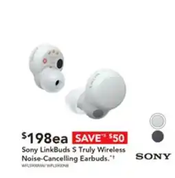 Harvey Norman Sony LinkBuds S Truly Wireless Noise-Cancelling Earbuds." offer