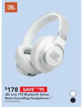 Harvey Norman JBL Live 770 Bluetooth Active Noise-Cancelling Headphones." offer