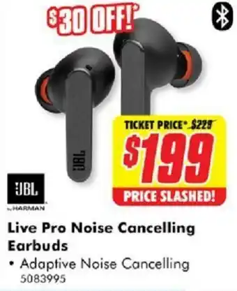 The Good Guys JBL Live Pro Noise Cancelling Earbuds offer