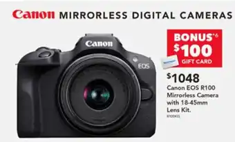 Harvey Norman Canon EOS R100 Mirrorless Camera offer