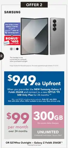 Harvey Norman Galaxy Z Fold6 256GB offer