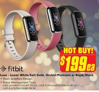 Fitbit Luxe - Lunar White/Soft Gold, Orchid/Platinum or Black/Black