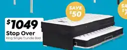ComfortStyle Furniture & Bedding Stop Over King Single Trundle Bed offer