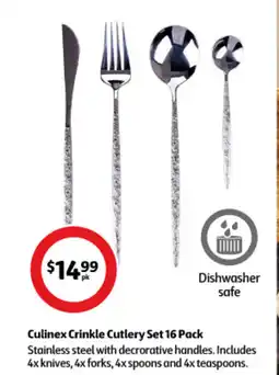 Coles Culinex Crinkle Cutlery Set 16 Pack offer