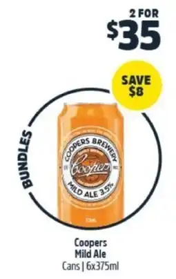 BWS Coopers Mild Ale Cans | 6x375ml offer