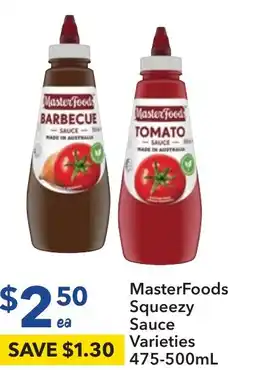 Ritchies MasterFoods Squeezy Sauce Varieties offer