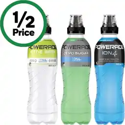 Woolworths Powerade Drink Flo Cap or Active Water 600ml offer