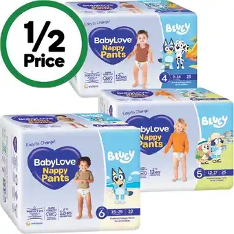 Woolworths Babylove Nappy Pants Pk 22-34 offer